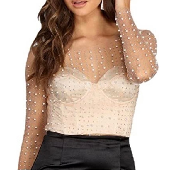 Beaded Sheer Top - Picture 2 of 4